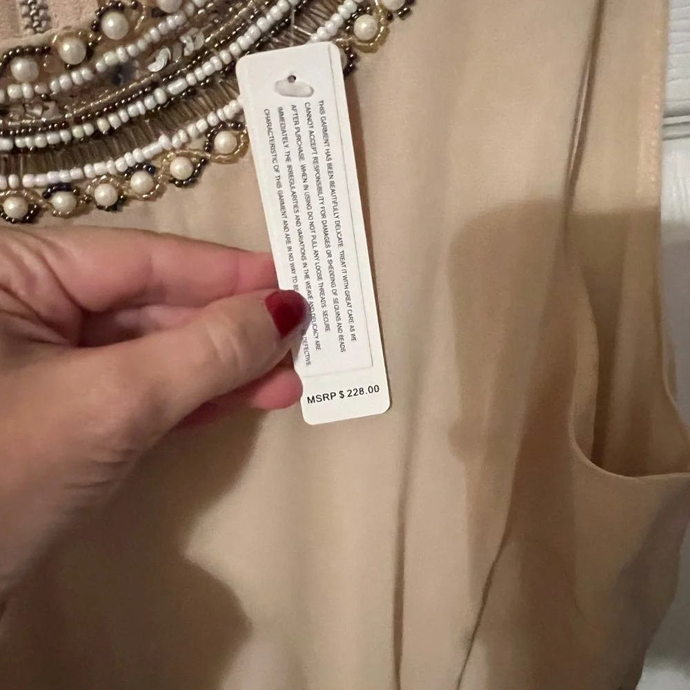 NWT Romeo & Juliet Couture Cream Dress with Beaded Details - Picture 3 of 4